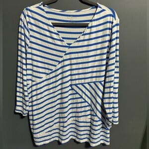 Talbots mixed striped 3/4 sleeve top size 2X